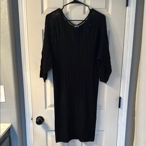 Missoni Black Wool 3/4 Length Sleeve Scoop Neck Dress Size 10